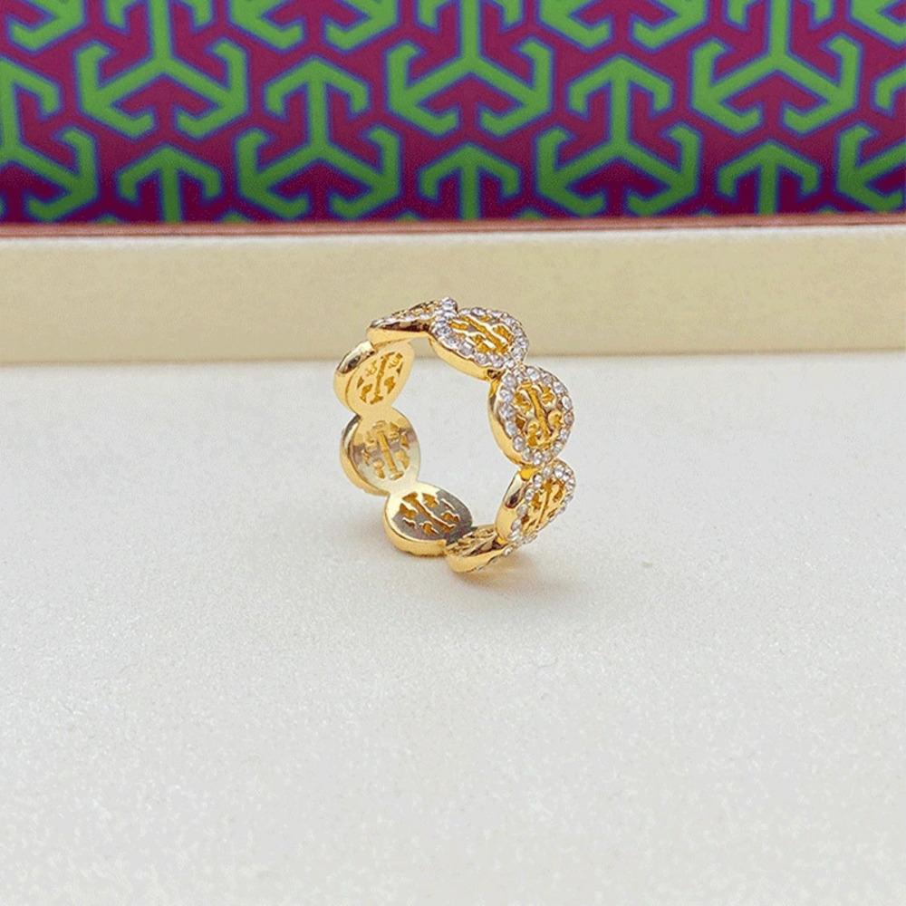 Tory Burch Rhinestone Letter Ring - Picture 6 of 8